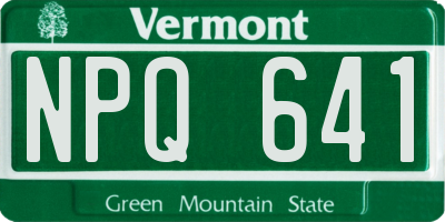 VT license plate NPQ641