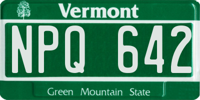 VT license plate NPQ642