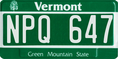 VT license plate NPQ647