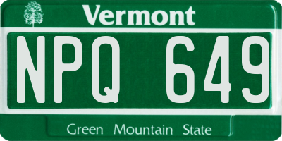 VT license plate NPQ649
