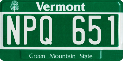 VT license plate NPQ651