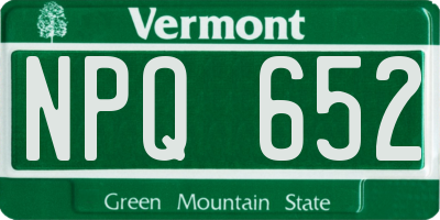 VT license plate NPQ652