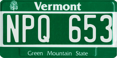 VT license plate NPQ653