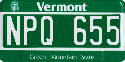 VT license plate NPQ655