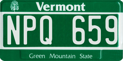 VT license plate NPQ659