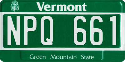 VT license plate NPQ661
