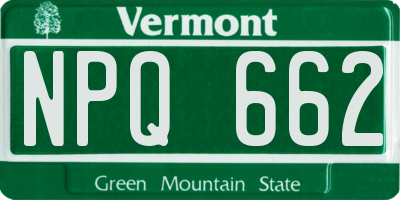 VT license plate NPQ662