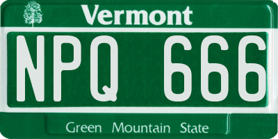 VT license plate NPQ666