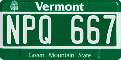 VT license plate NPQ667