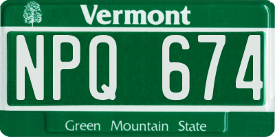 VT license plate NPQ674