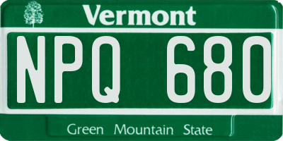 VT license plate NPQ680