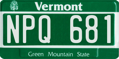 VT license plate NPQ681