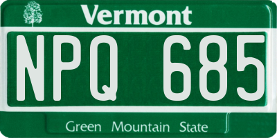 VT license plate NPQ685
