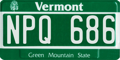 VT license plate NPQ686