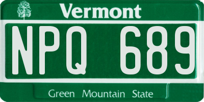 VT license plate NPQ689