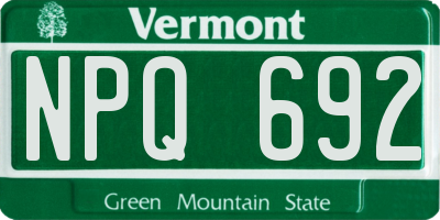VT license plate NPQ692