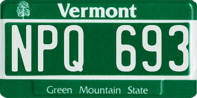 VT license plate NPQ693