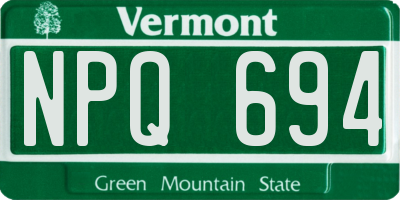 VT license plate NPQ694