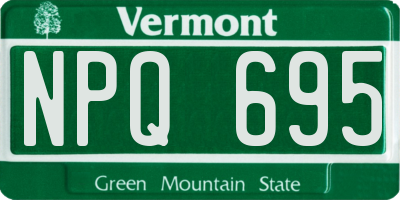 VT license plate NPQ695