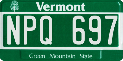 VT license plate NPQ697