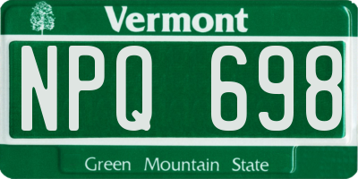 VT license plate NPQ698