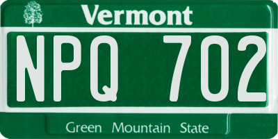 VT license plate NPQ702