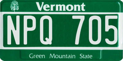 VT license plate NPQ705