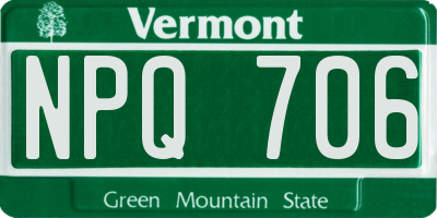 VT license plate NPQ706