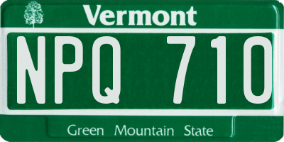 VT license plate NPQ710
