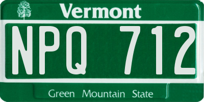 VT license plate NPQ712