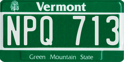 VT license plate NPQ713