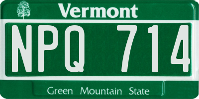VT license plate NPQ714