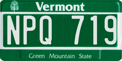 VT license plate NPQ719