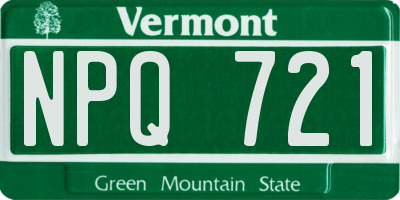 VT license plate NPQ721