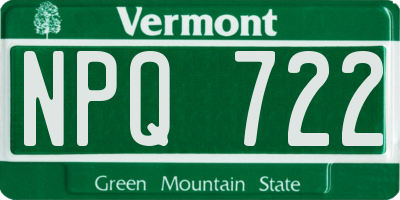 VT license plate NPQ722