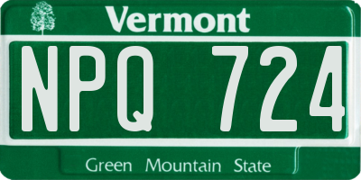 VT license plate NPQ724