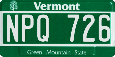 VT license plate NPQ726