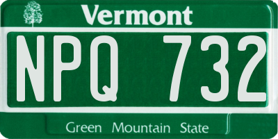 VT license plate NPQ732