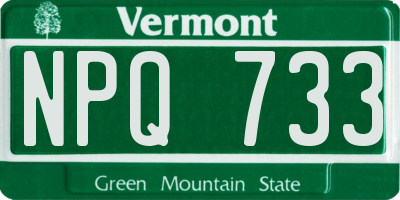 VT license plate NPQ733