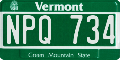 VT license plate NPQ734