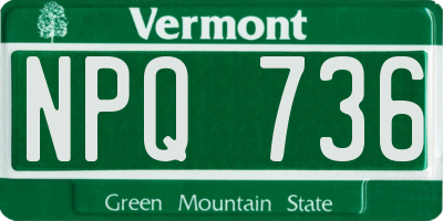 VT license plate NPQ736