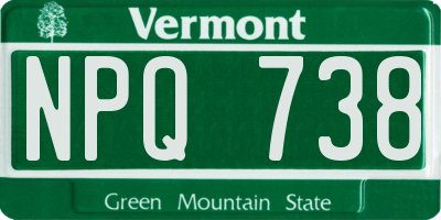 VT license plate NPQ738