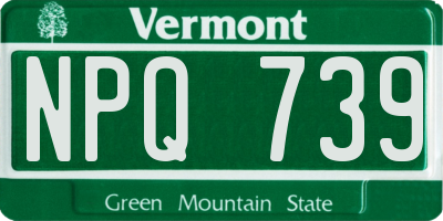 VT license plate NPQ739