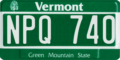 VT license plate NPQ740