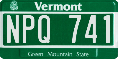 VT license plate NPQ741