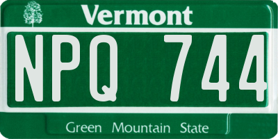 VT license plate NPQ744