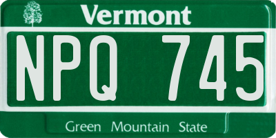 VT license plate NPQ745