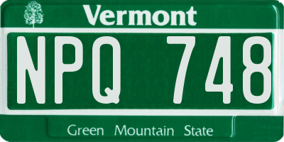 VT license plate NPQ748