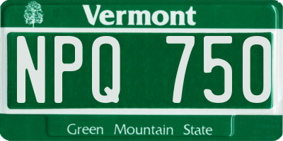 VT license plate NPQ750