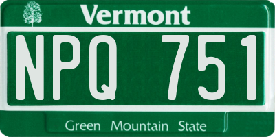 VT license plate NPQ751